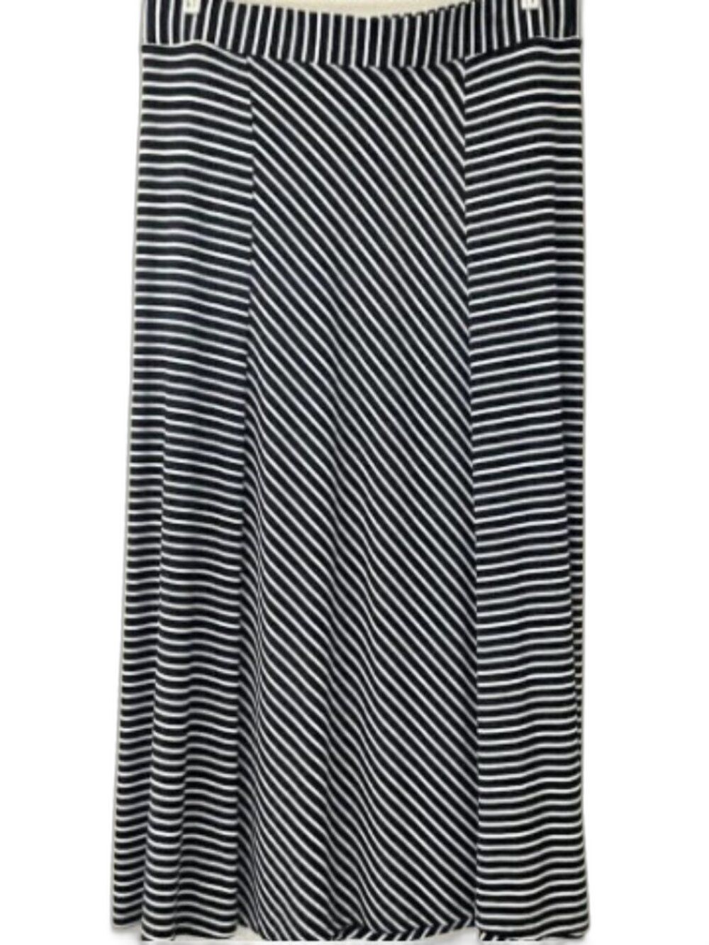 Maurices Chevron Striped Maxi Skirt Black White Plus Size 1